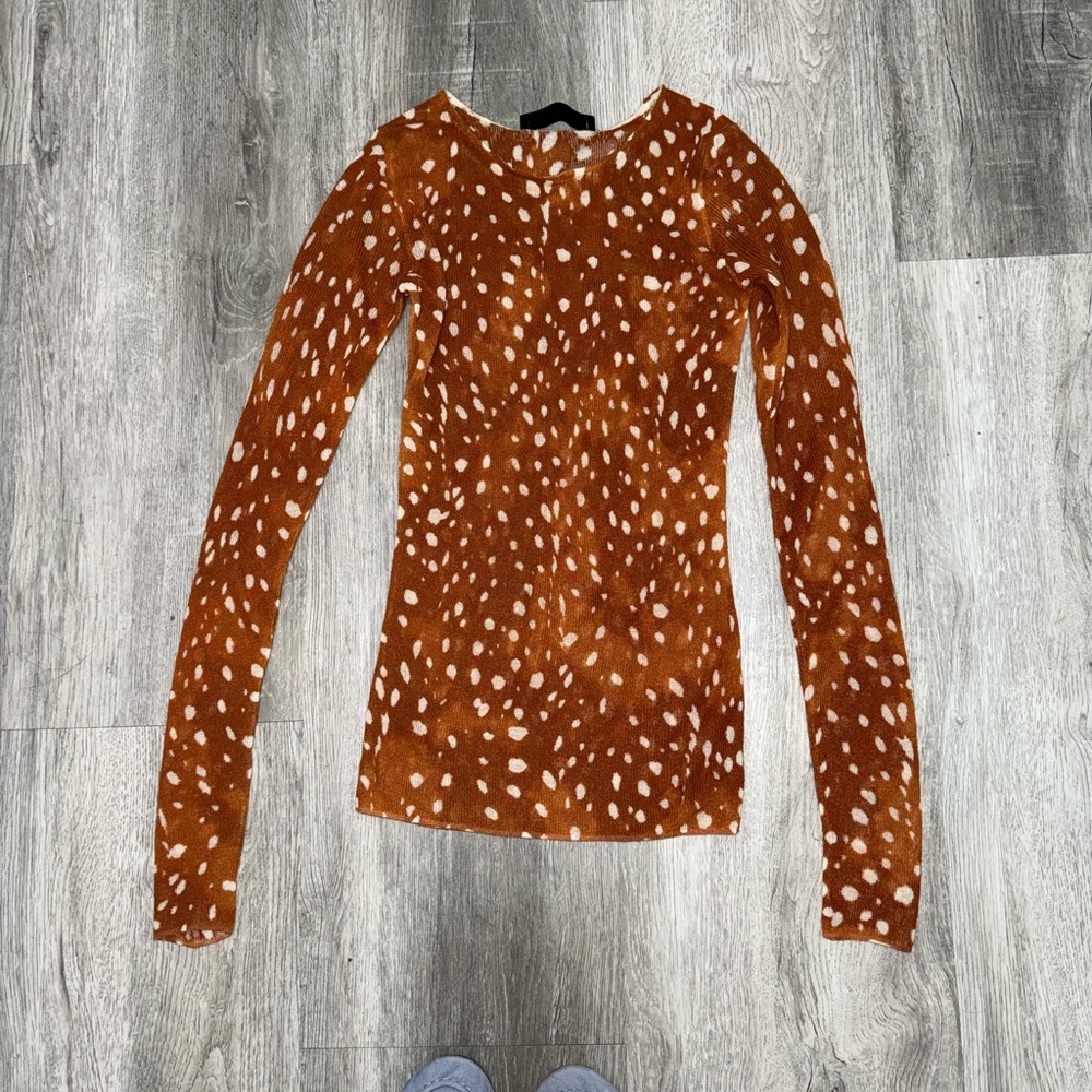 Zara Animsl-Print Long Sleeve Top - Picture 4 of 5